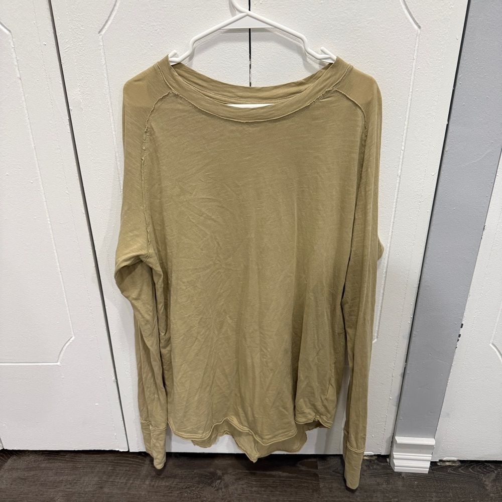 Free People Yellow Green We the Free Arden Tee